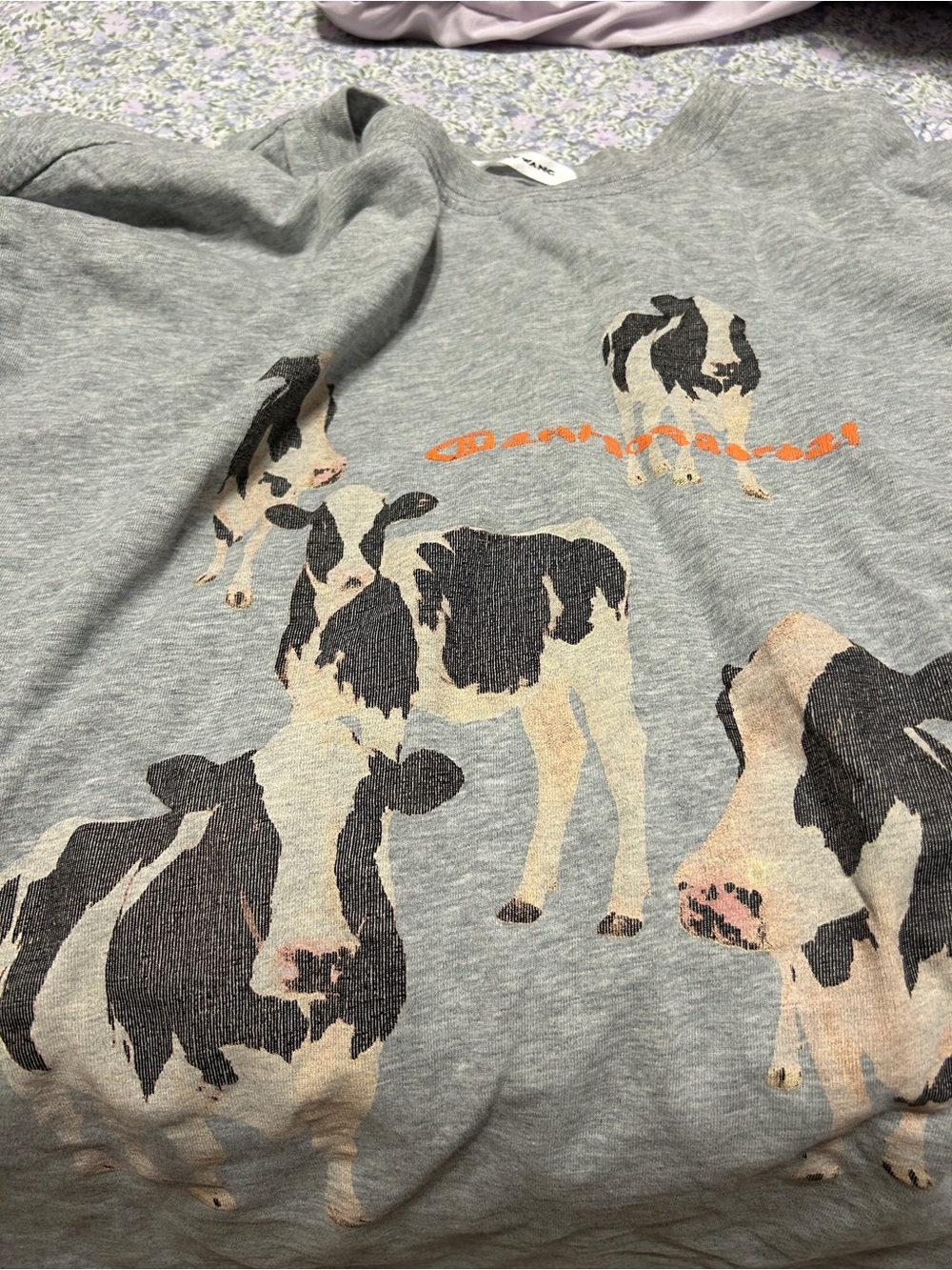 Unisex— Grey Cow Print T-Shirt